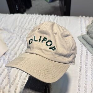 Olipop Beige Cap with Green Embroidery